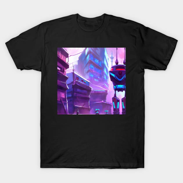 Synthwave city of the future T-Shirt by retroprints